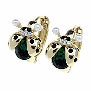 позолоченные серьги с эксклюзивным фианитом