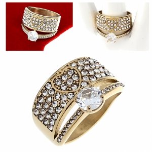 кольцо. 19,00 мм золотая нержавеющая сталь