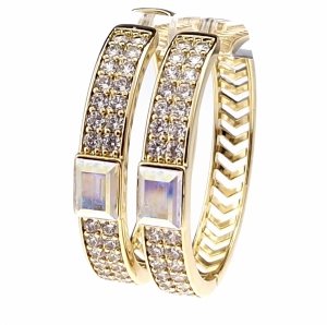 позолоченные серьги с эксклюзивным фианитом