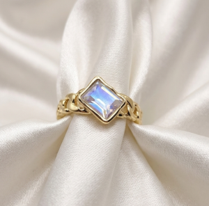 кольцо. 18,30 мм золотая нержавеющая сталь