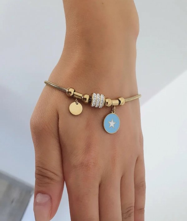 BRACELET GOLD CELEBRITY NEREZOVÁ OCEL