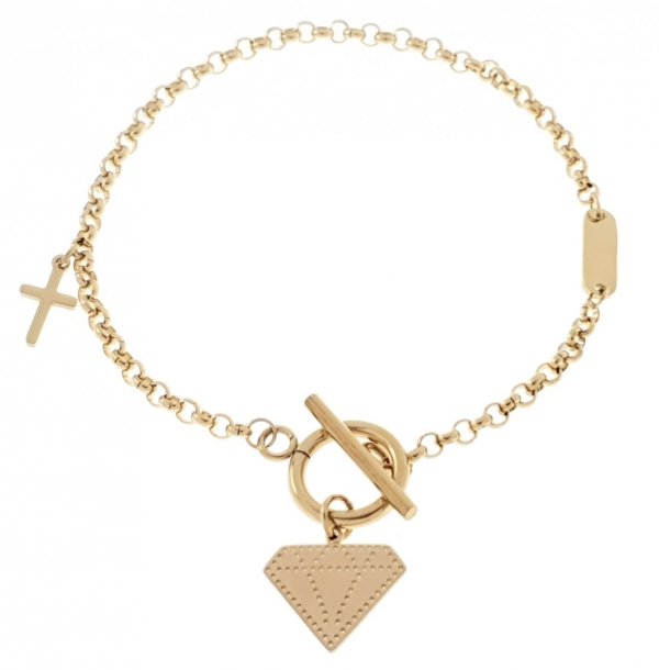 BRACELET GOLD CELEBRITY NEREZOVÁ OCEL