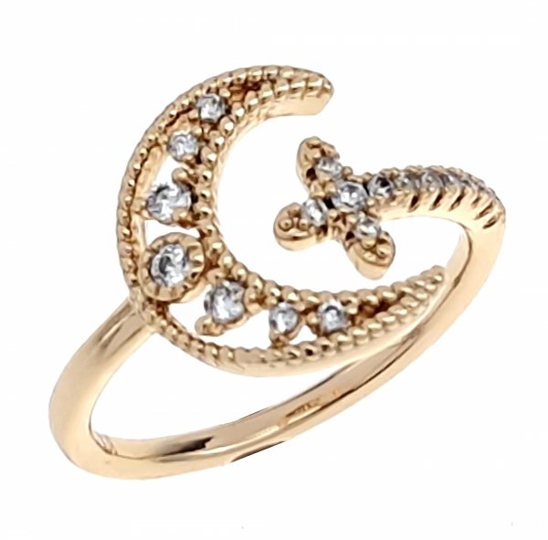Goldring 18,60 mm. vergoldete Verlobung Xuping