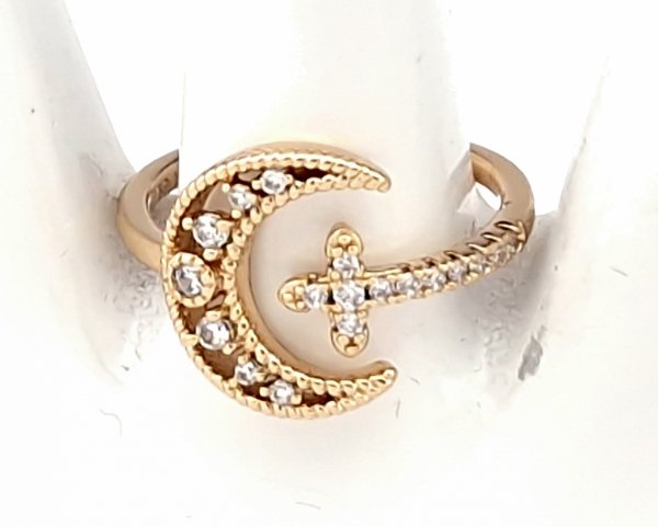 Goldring 18,60 mm. vergoldete Verlobung Xuping