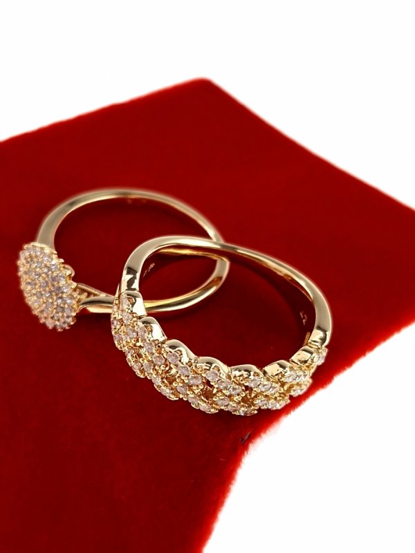 Goldring 18,60 mm. vergoldete Verlobung Xuping