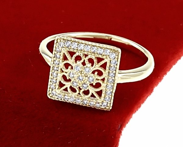 Goldring 18,60 mm. vergoldete Verlobung Xuping