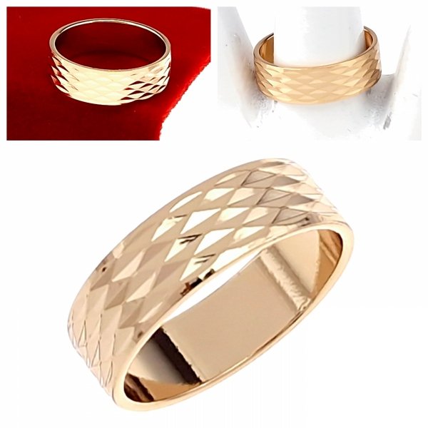 Goldring 18,60 mm. vergoldete Verlobung Xuping