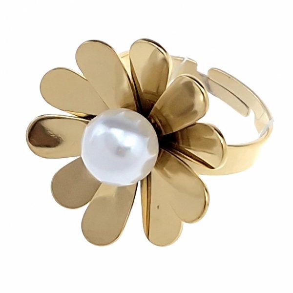 Ring 18,30 mm, goldener Edelstahl