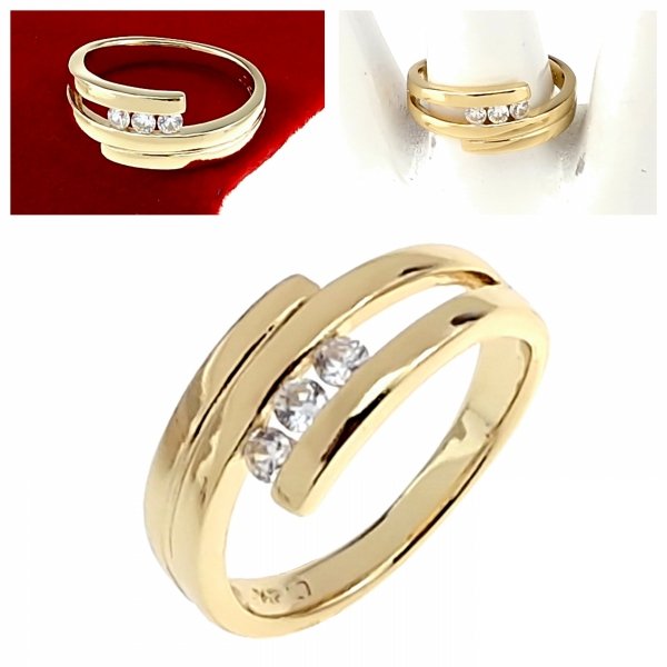 Goldring 18,60 mm. vergoldete Verlobung Xuping