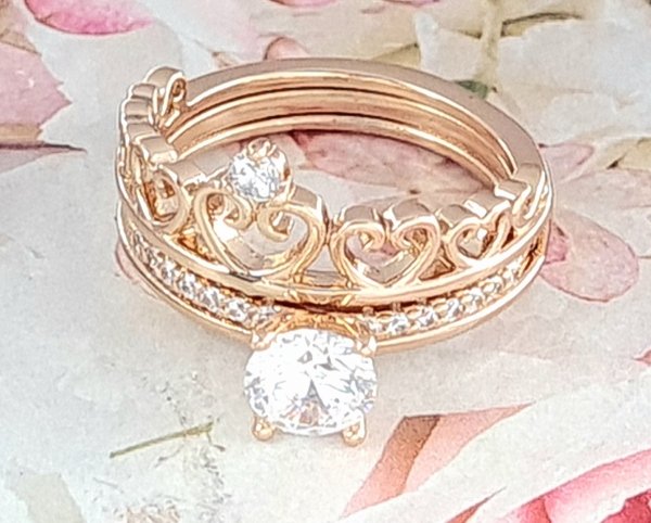 Goldring 19,60 mm. vergoldete Verlobung Xuping
