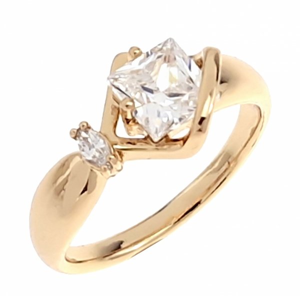 Goldring 18,60 mm. vergoldete Verlobung Xuping