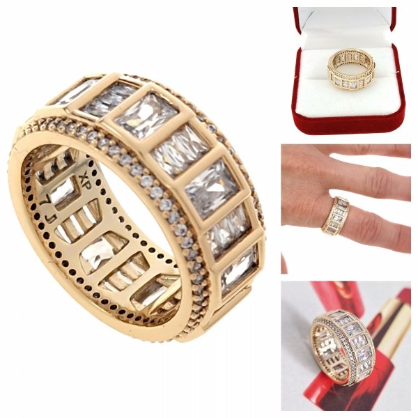 Goldring 18,60 mm. vergoldete Verlobung Xuping