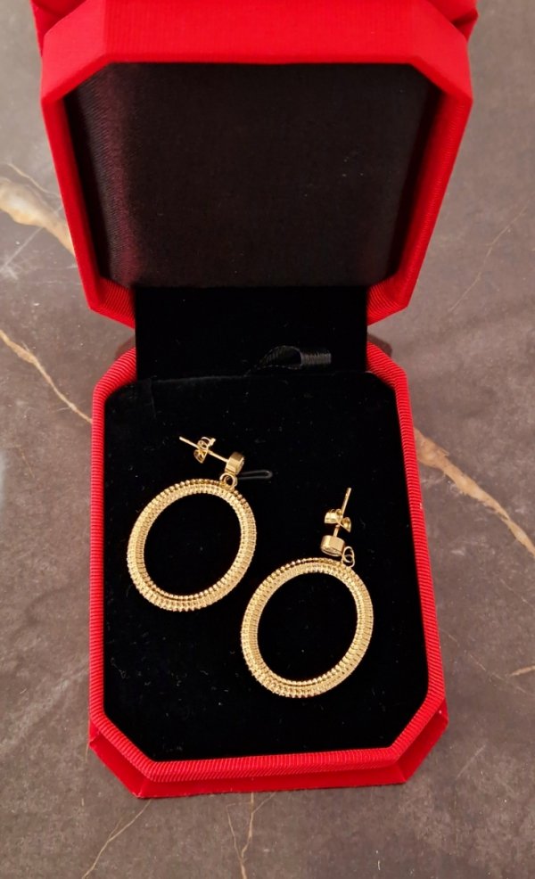 goldene Ohrringe aus Edelstahl