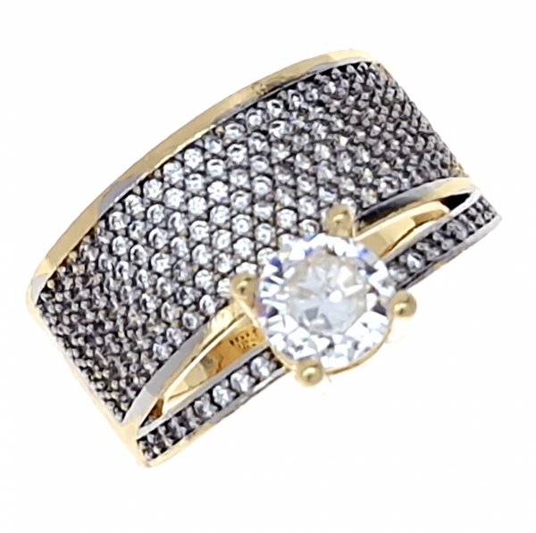 Goldring 18,60 mm. vergoldete Verlobung Xuping