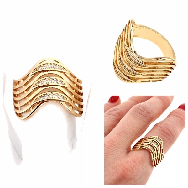 Goldring 18,60 mm. vergoldete Verlobung Xuping