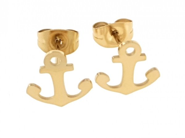 goldene Ohrringe aus Edelstahl