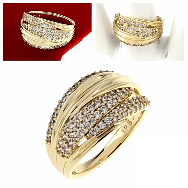 Goldring 18,60 mm. vergoldete Verlobung Xuping