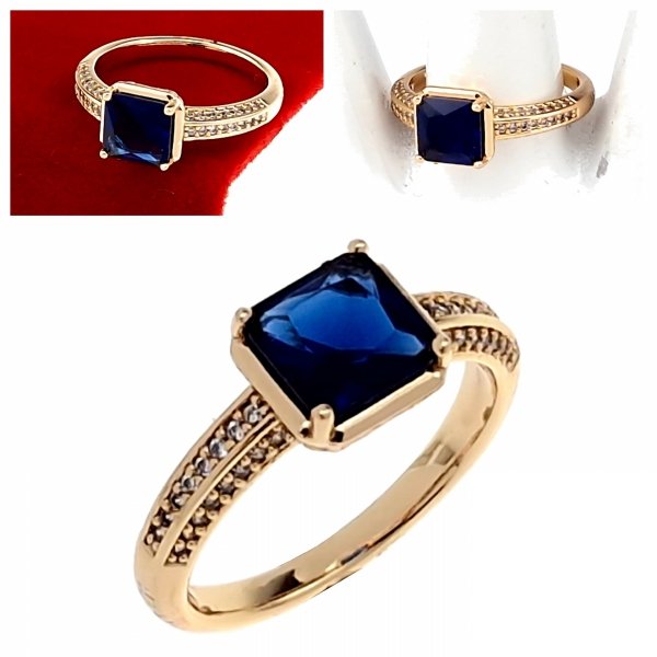Goldring 18,60 mm. vergoldete Verlobung Xuping