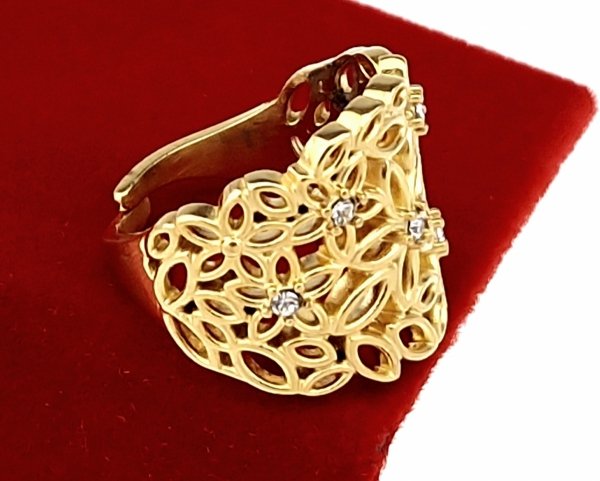 Ring 18,30 mm, goldener Edelstahl