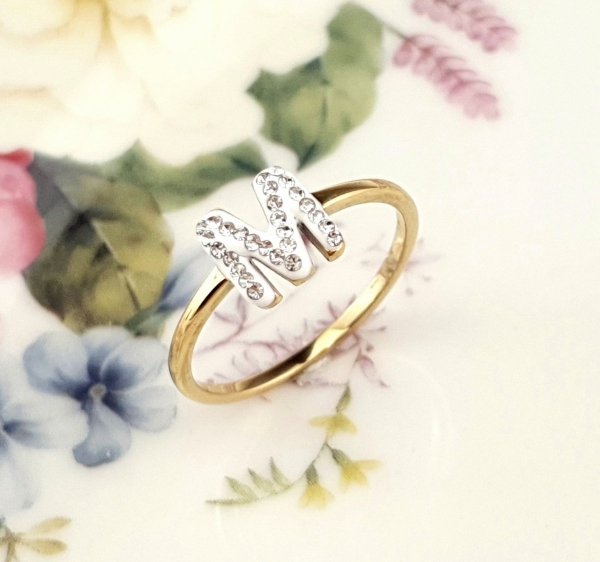 Ring 18,30 mm, goldener Edelstahl