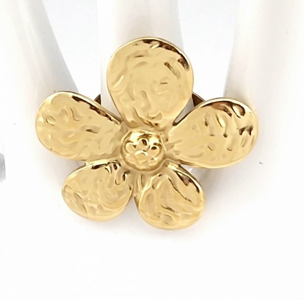 Ring 18,30 mm, goldener Edelstahl