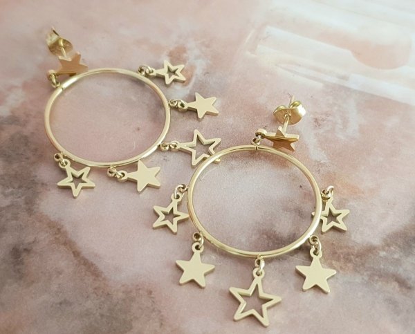 goldene Ohrringe aus Edelstahl