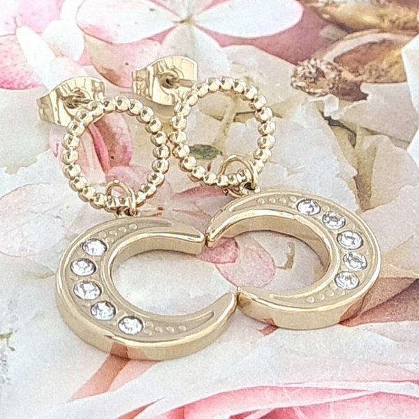 goldene Ohrringe aus Edelstahl