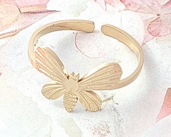 Ring 18,30 mm, goldener Edelstahl