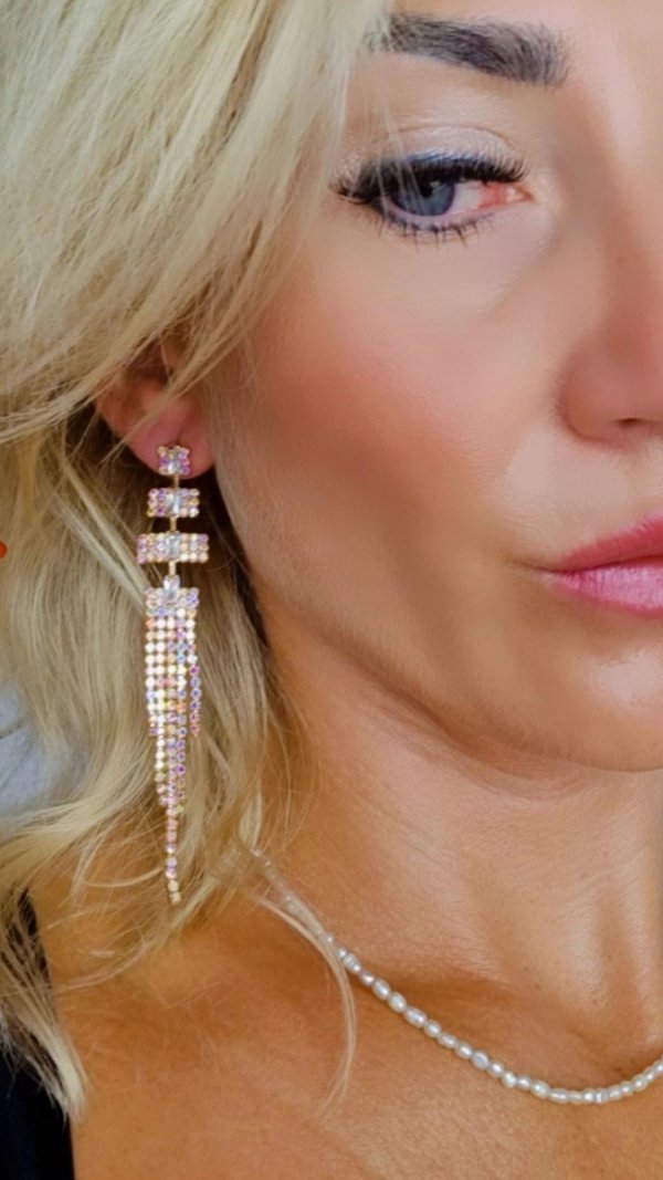 OHRRINGE GOLD LANGE ZIRKONIA HOCHZEIT HOCHZEIT