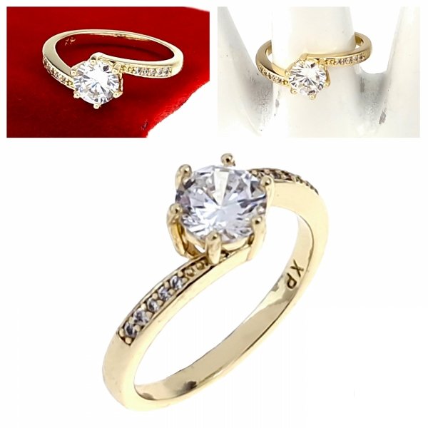 Goldring 18,60 mm. vergoldete Verlobung Xuping