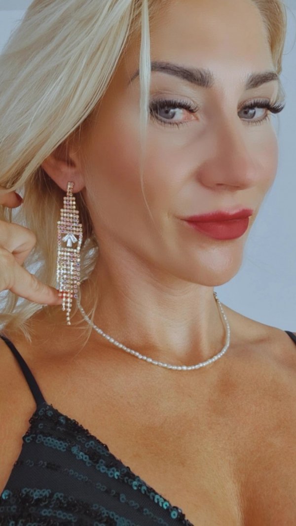 OHRRINGE GOLD LANGE ZIRKONIA HOCHZEIT HOCHZEIT