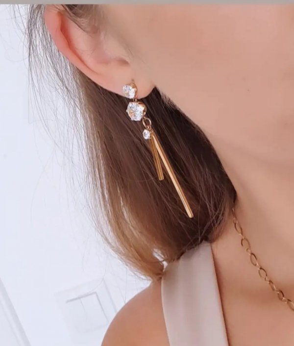 goldene Ohrringe aus Edelstahl