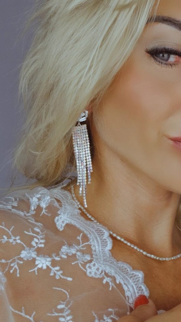 OHRRINGE GOLD LANGE ZIRKONIA HOCHZEIT HOCHZEIT