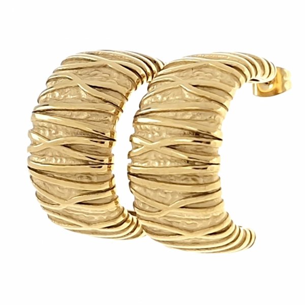 goldene Ohrringe aus Edelstahl