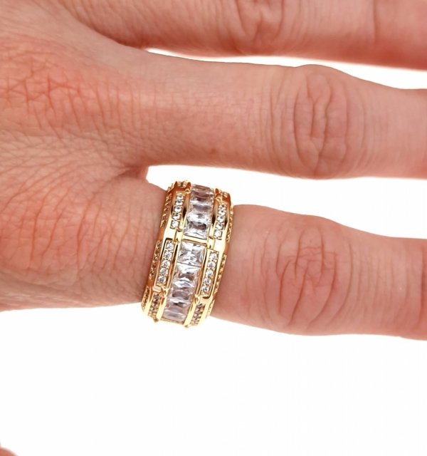 Goldring 18,60 mm. vergoldete Verlobung Xuping