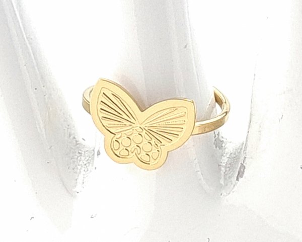 Ring 18,30 mm, goldener Edelstahl