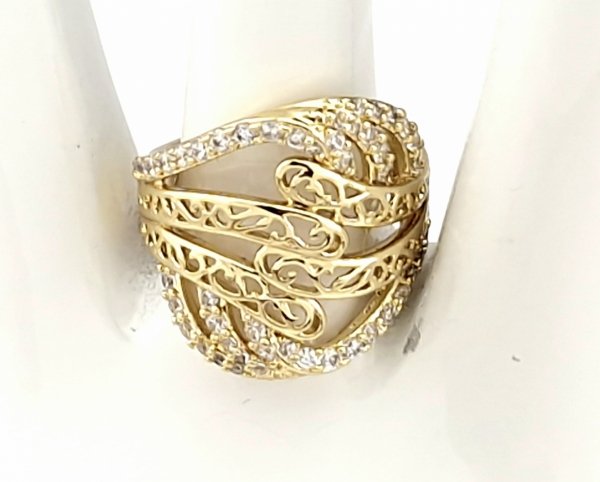 Goldring 18,60 mm. vergoldete Verlobung Xuping