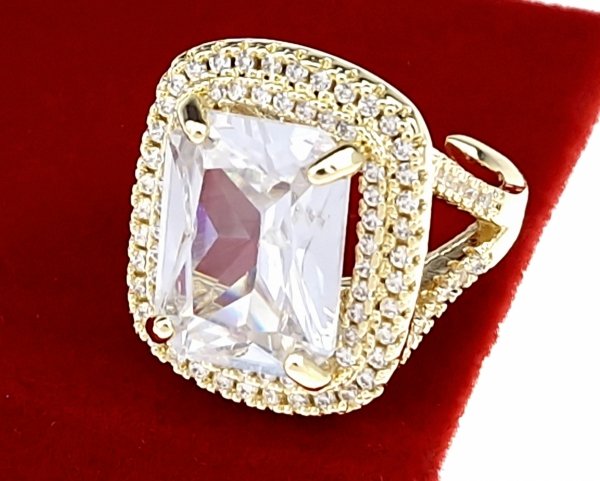 Goldring 17,00 mm. vergoldete Verlobung Xuping