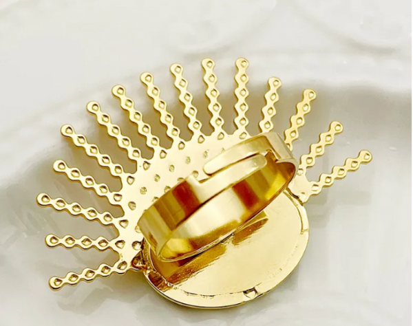 Ring 18,30 mm, goldener Edelstahl