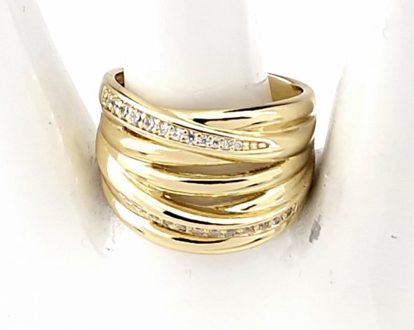 Goldring 18,60 mm. vergoldete Verlobung Xuping