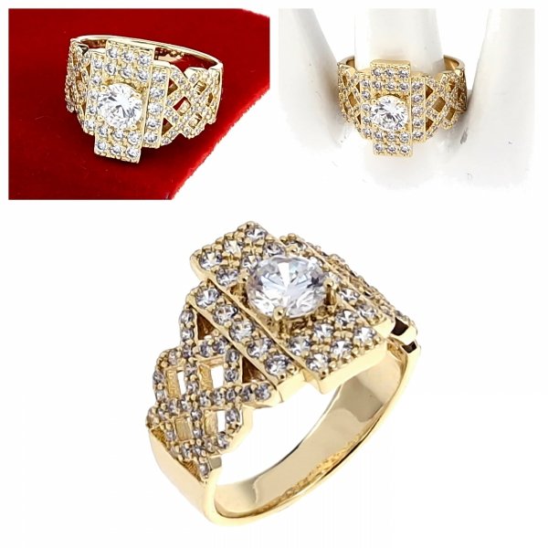 Goldring 18,60 mm. vergoldete Verlobung Xuping