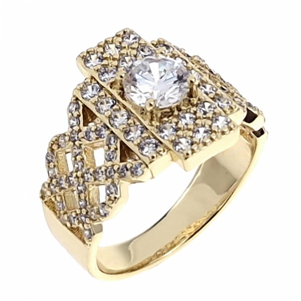 Goldring 18,60 mm. vergoldete Verlobung Xuping