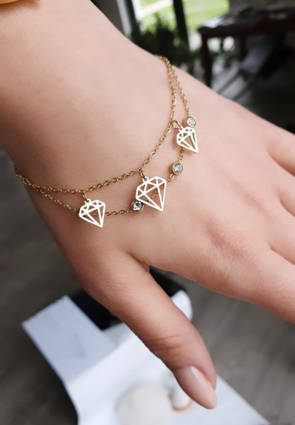 ARMBAND GOLD CELEBRITY EDELSTAHL