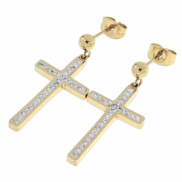 goldene Ohrringe aus Edelstahl