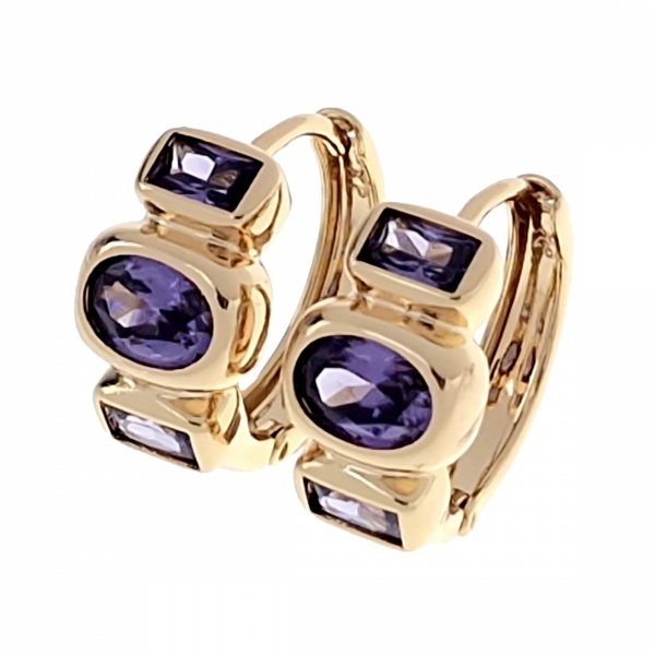 gold plated earrings with exclusive cubic zirconia