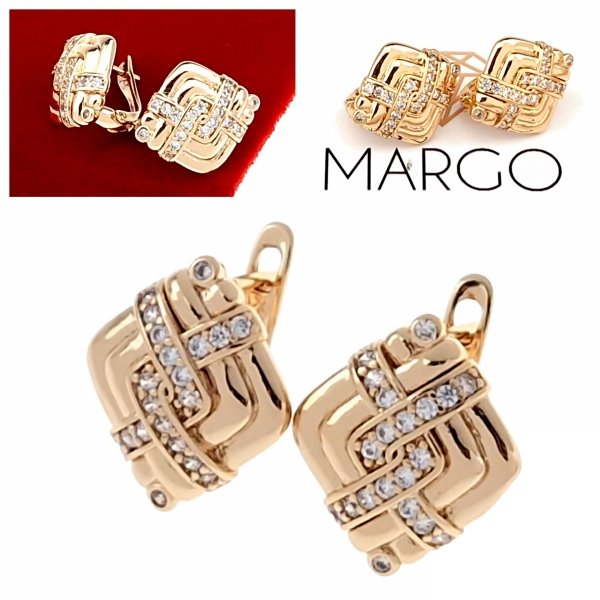 gold plated earrings with exclusive cubic zirconia