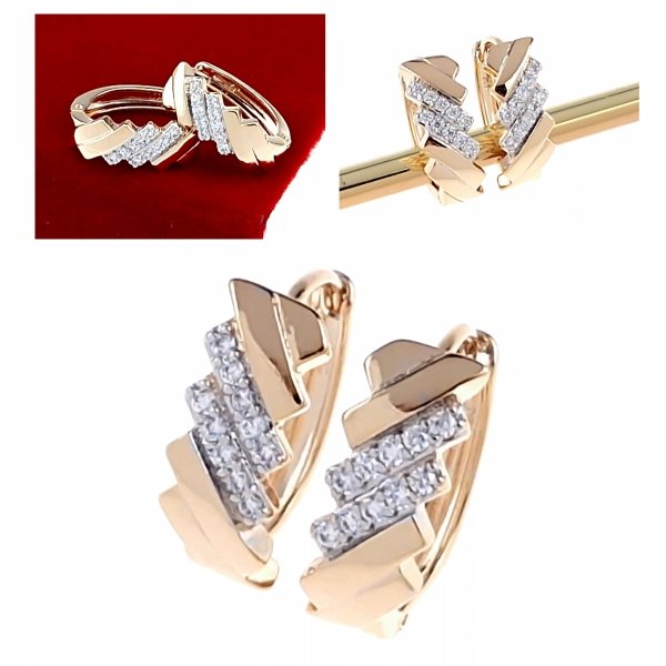 gold plated earrings with exclusive cubic zirconia