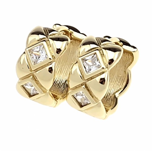 gold plated earrings with exclusive cubic zirconia