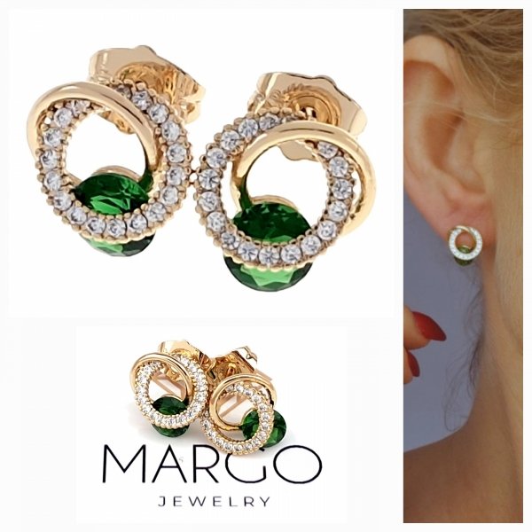 gold plated earrings with exclusive cubic zirconia