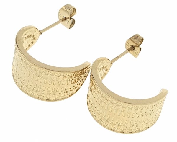 gold earrings made of stainless steel